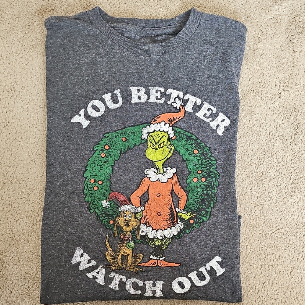 Dr. Seuss Gray Grinch and Max Holiday Tee
